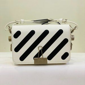 Off-White White Diag Mini Flap Bag